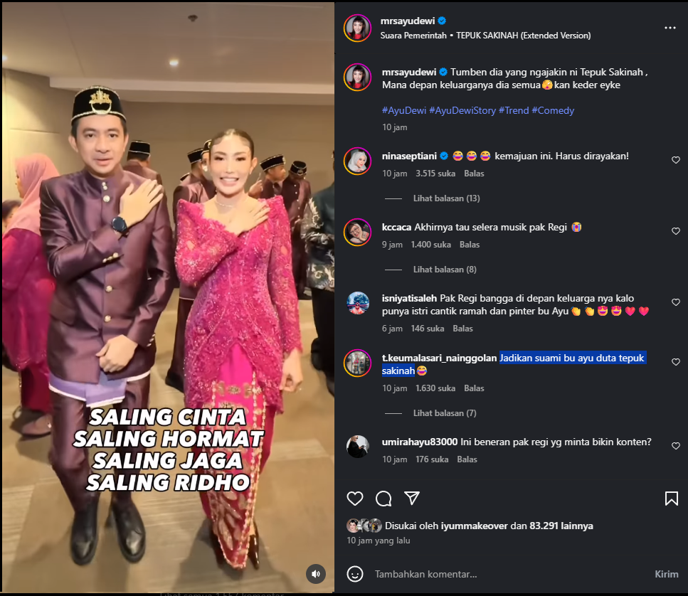 Ayu Dewi dan 450Regi Datau tepuk sakinah.